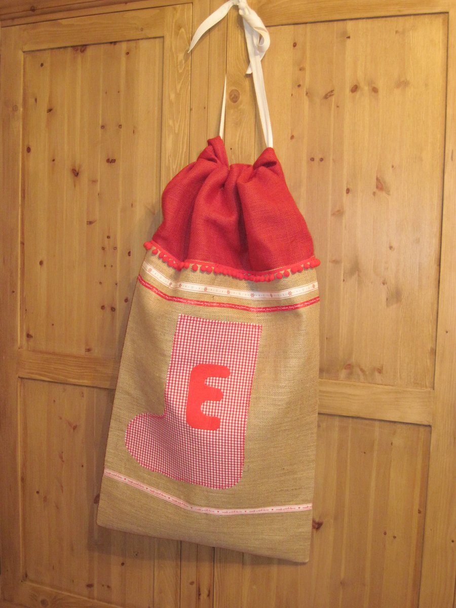 Personalised Rustic Christmas Santa Sack