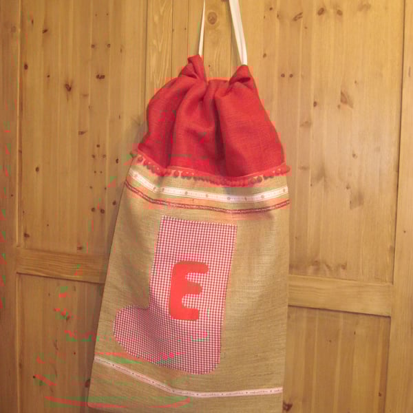 Personalised Rustic Christmas Santa Sack