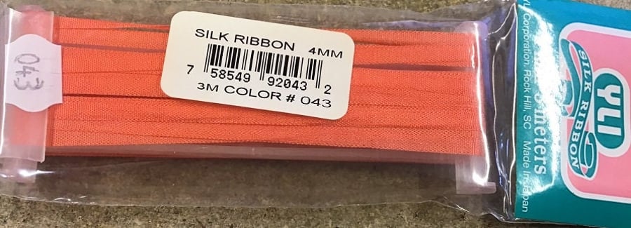 YLI 4mm Silk Ribbon 3m Red Salmon 043
