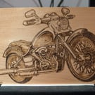 Pyrography motorcycle 