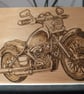 Pyrography motorcycle 