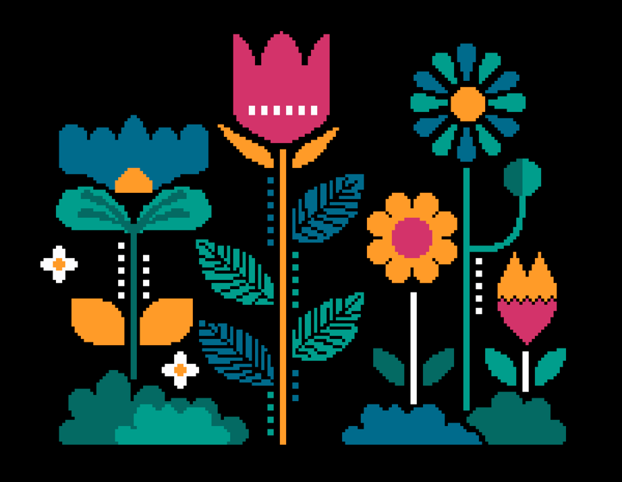 248 Cross Stitch Pattern Scandinavian style Flower Garden (PDF Counted Chart)