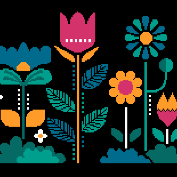 248 Cross Stitch Pattern Scandinavian style Flower Garden Modern 