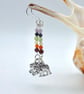 Rainbow Chakra Gemstone Earrings With Elephant Charms, Birthday Gifts For Her - Image 4