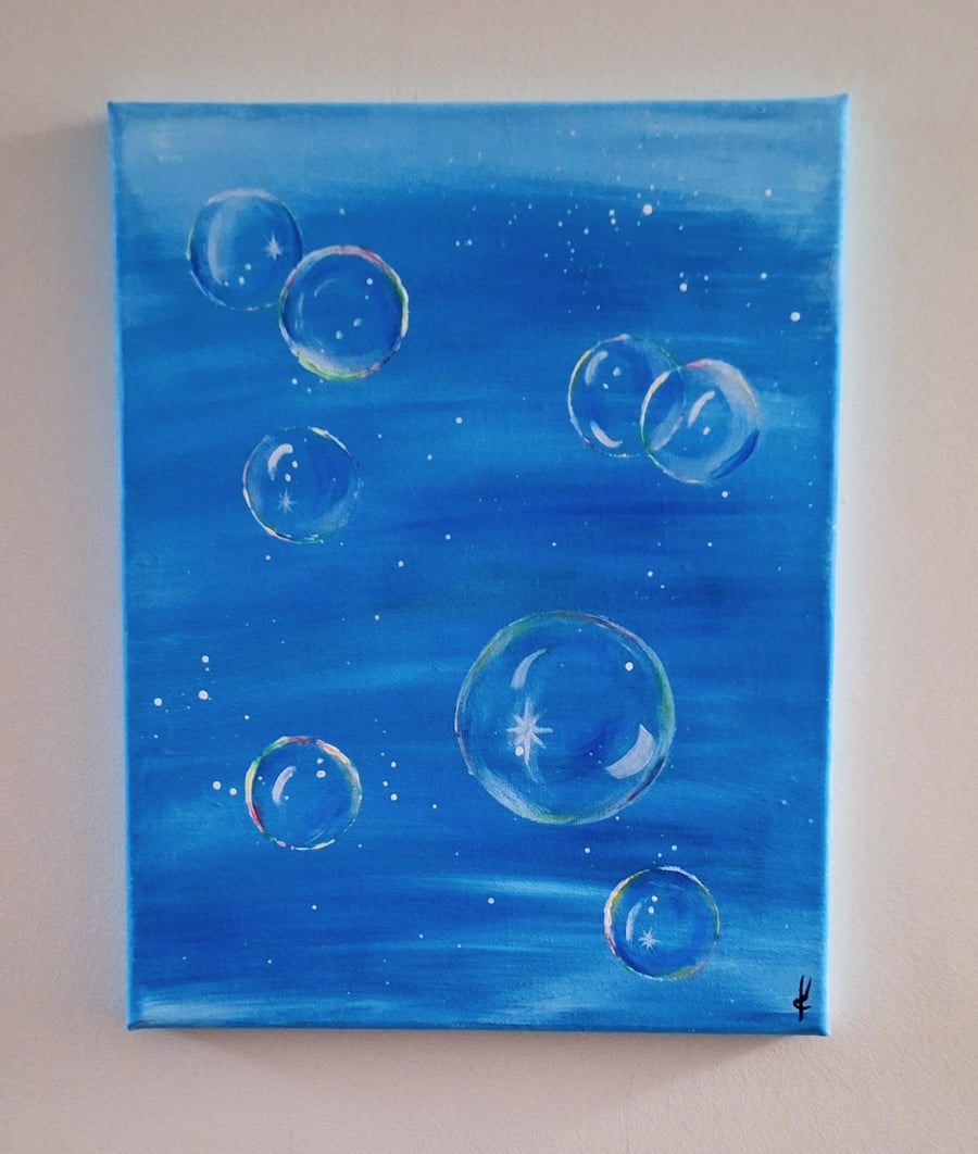 Original and Unique Abstract Artwork - Modern Art - "Blowing Bubbles"