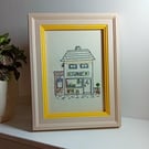 Hand Embroidered Framed Picture