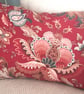 Vintage red fabric cushion - Image 1