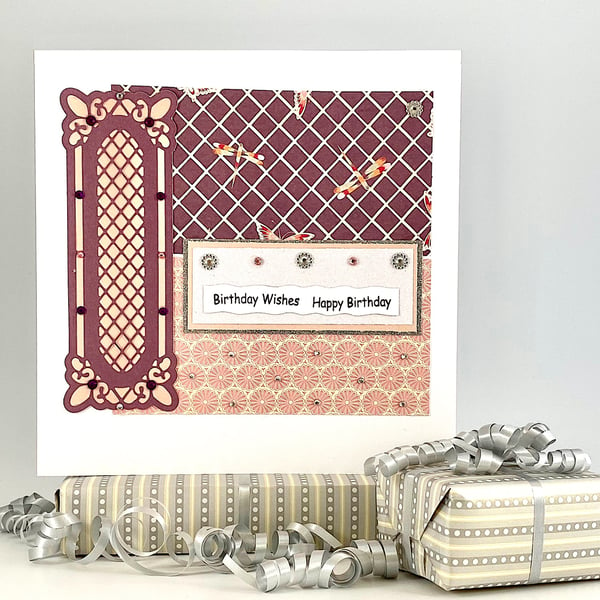 Birthday card - traditional design with added sparkle 