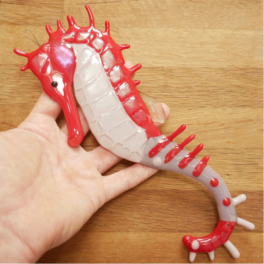 Seahorse Fused Glass Hanging Wall Art 