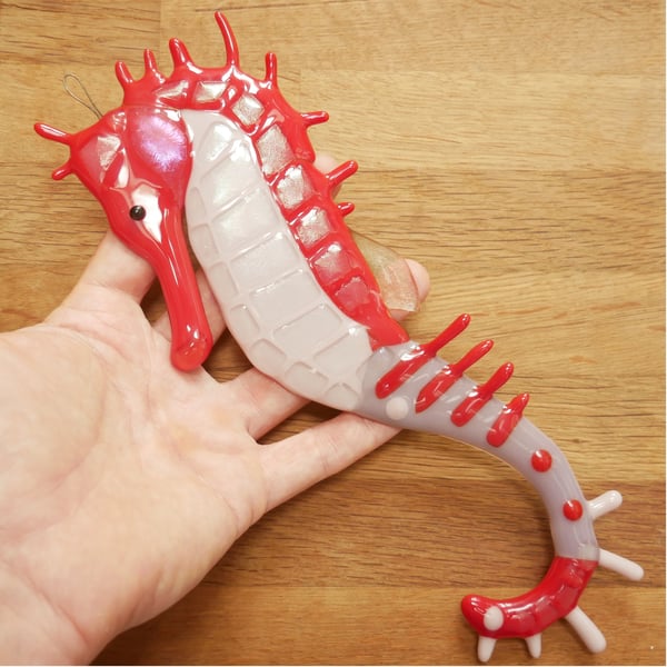 Seahorse Fused Glass Hanging Wall Art 