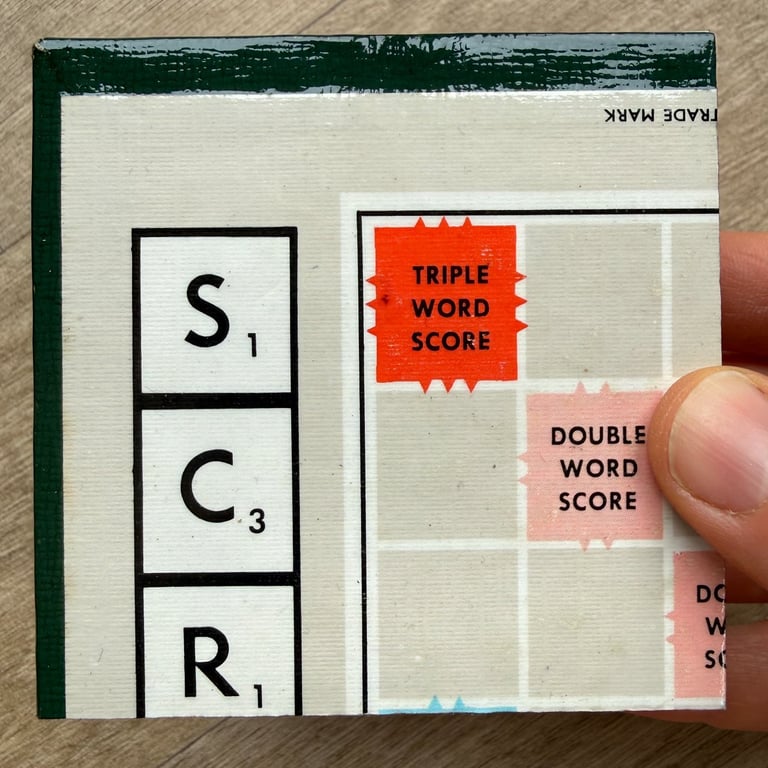 Vintage Scrabble Board Coasters (Top Left) - Upcycled from Real Board