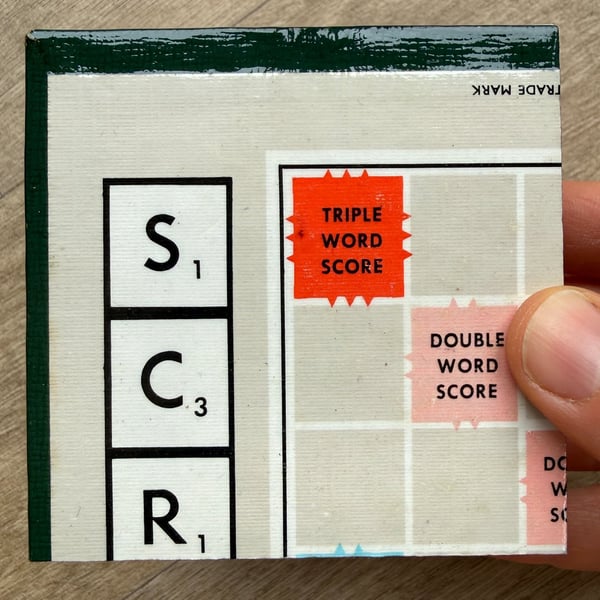 Vintage Scrabble Board Coasters (Top Left) - Upcycled from Real Board