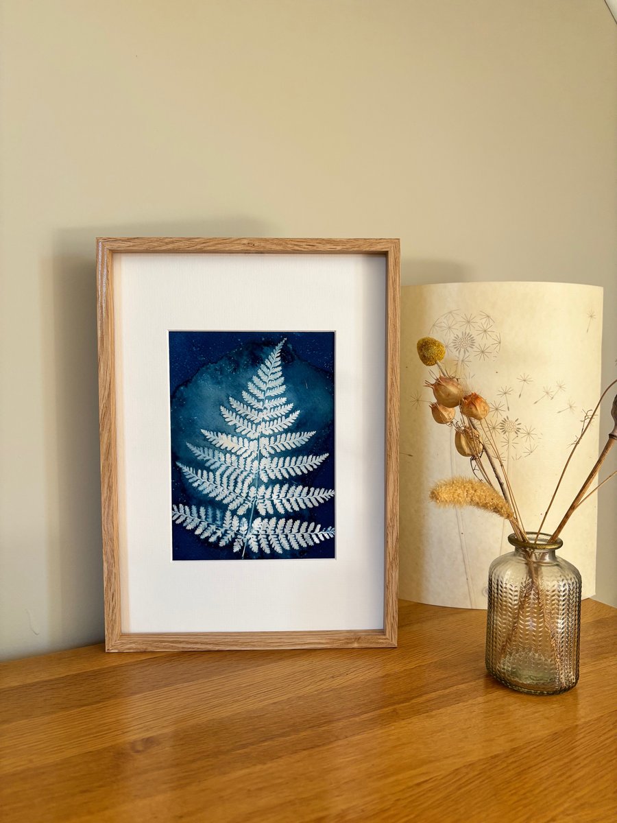Wet Cyanotype Fern Botanical Print