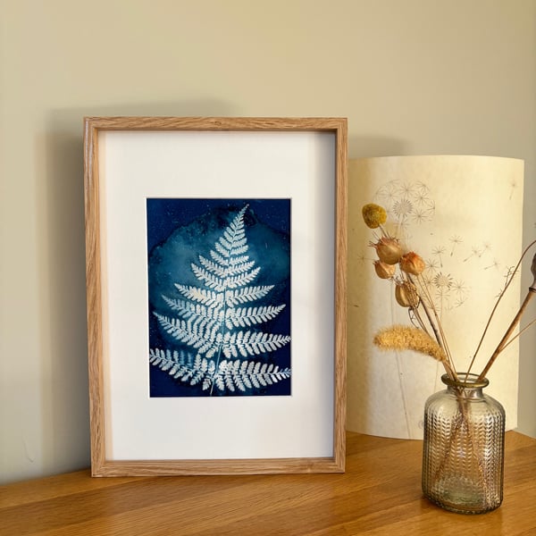 Wet Cyanotype Fern Botanical Print
