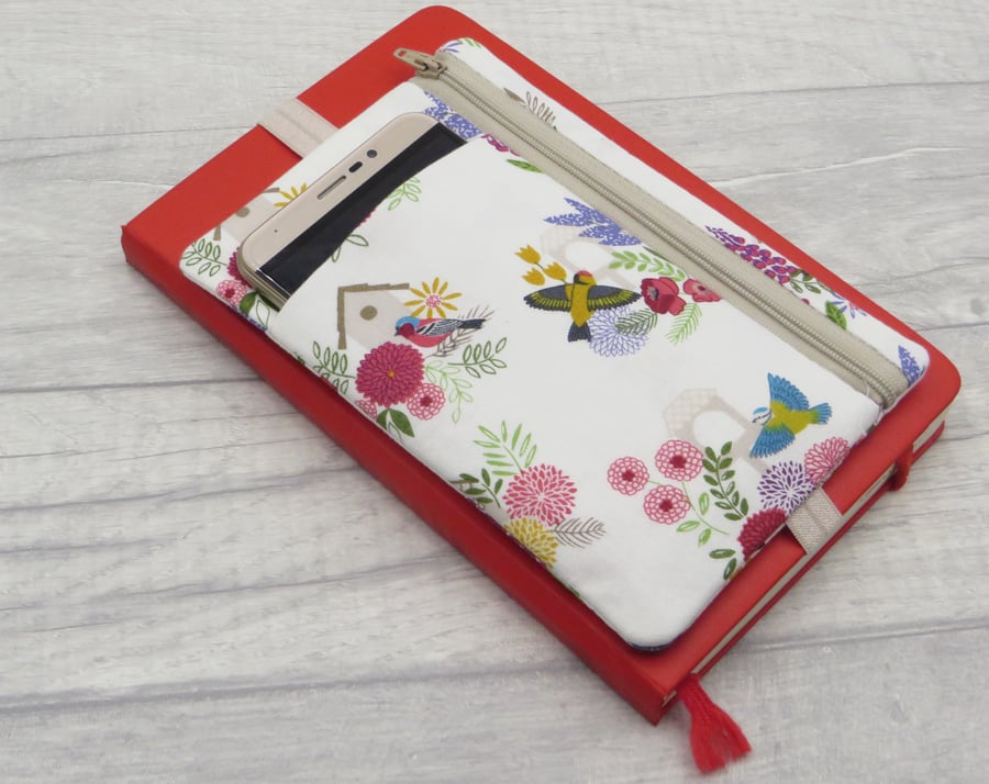 Pouch for Planner, Diary or Notebook with band and pockets