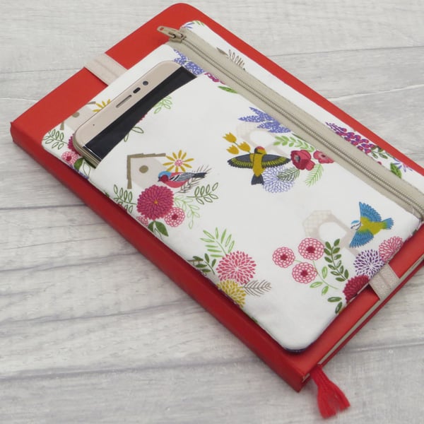 Pouch for Planner, Diary or Notebook with band and pockets