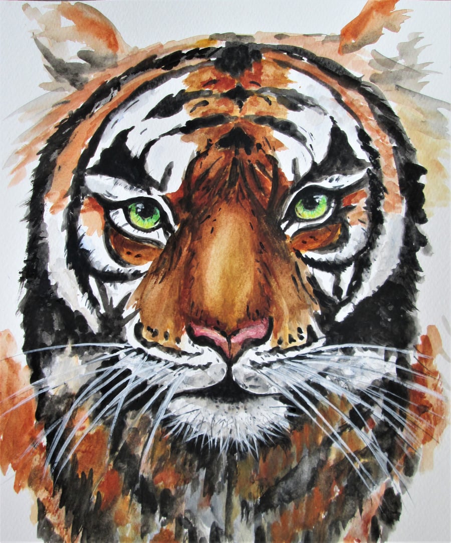 Tiger painting. Original watercolour painting