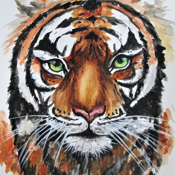 Tiger painting. Original watercolour painting