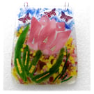 Tulip Picture Fused Glass Flower 010