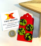 Set of 4 green glass buttons.  - Image 3