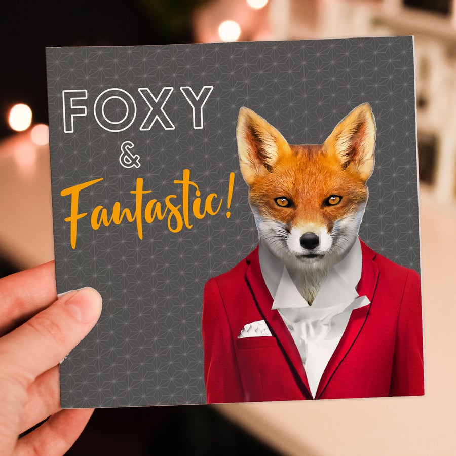 Fox Valentine’s Day card: Foxy and fantastic (Animalyser)