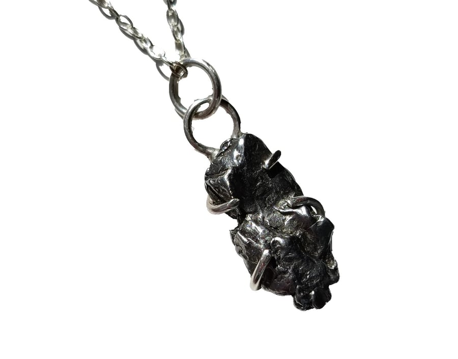 Necklace Silver Meteorite Jewellery Gift Campo del Cielo Claw Set Pendant 925
