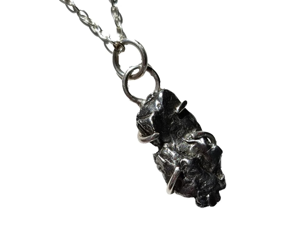Necklace Silver Meteorite Jewellery Gift Campo del Cielo Claw Set Pendant 925