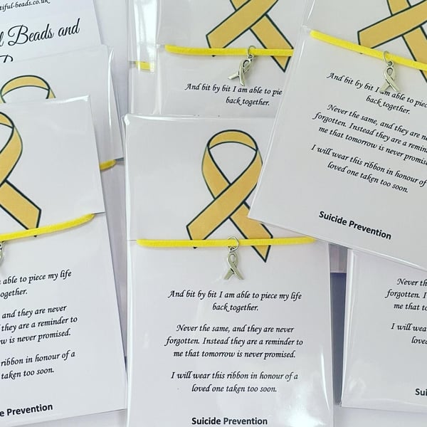 Bundle of 6 wish bracelets suicide prevention awareness bracelet x6
