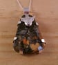 Sterling Silver Highland Cow Necklace with Maligano Jasper Gemstone (SKU060525)