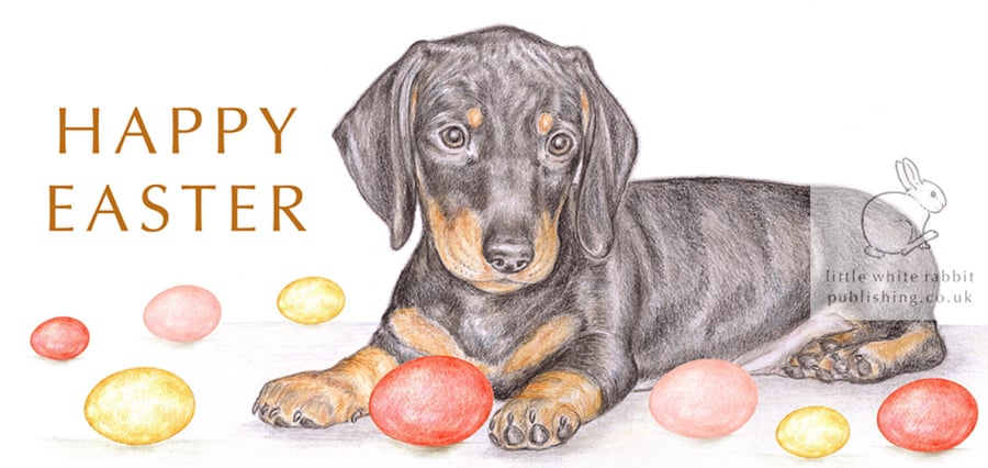 Henry the Dachshund - Easter Card