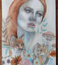 Karpo Goddess of Autumn 8 x 10 Inch Imperfect Original Artwork