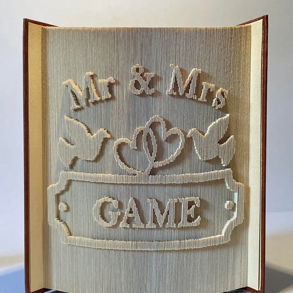 Mr & Mrs (Custom) Street Sign 180 CUT and FOLD Book Folding Pattern -EMAILED PDF
