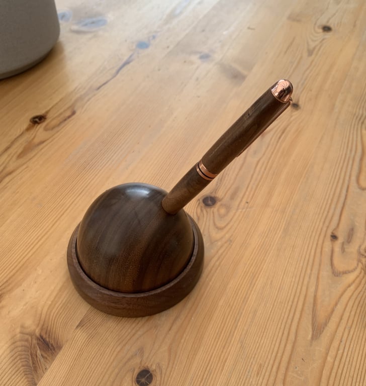 Walnut pen and holder