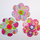 Handmade large paper flowers for junk journals, card toppers, room decor etc