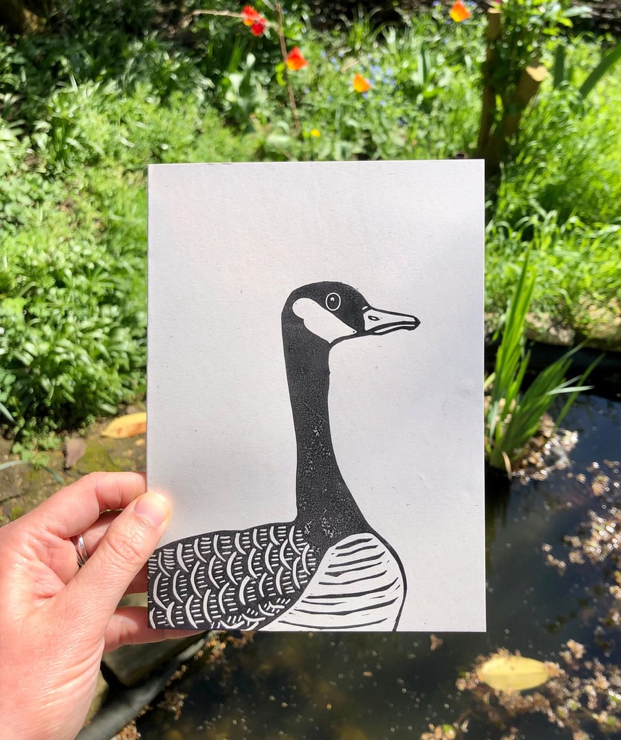 Canada Goose Linocut Card