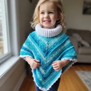 Hand-Crochet Child's Poncho: Nordic Princess Style Cape (Ages 3-4)
