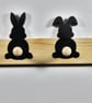 Wooden Rabbit Wall-Mounted Pine Coat Rack – with 4 Rabbit Tail Hooks - Image 1