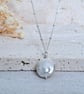 Sterling Silver Satellite Chain With Freshwater Coin Pearl Pendant 