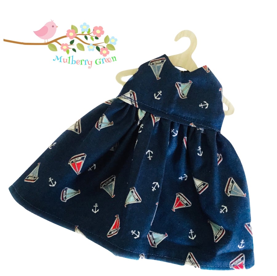 Reduced - Navy Blue Sailing Boats Dress
