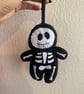 Skeleton Plush Bag Charm (black & white) - Image 2