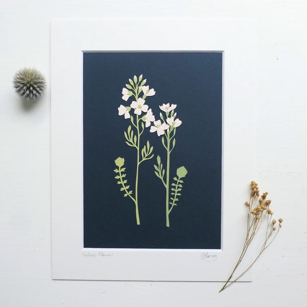 Botanical Papercut - Cuckoo Flower - Original Art