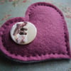 Wholesale Button Pink Heart  Brooch