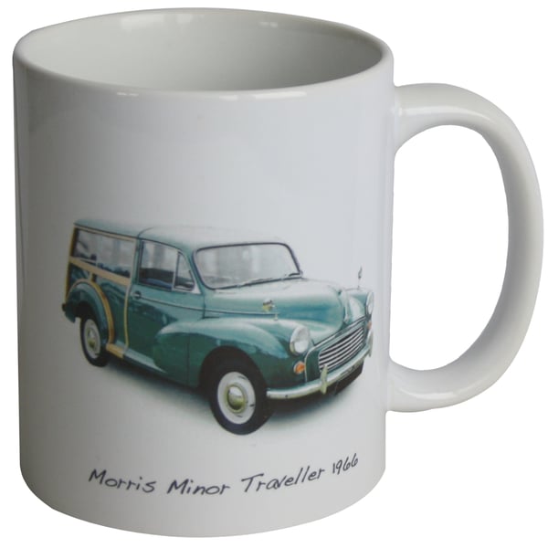 Morris Minor Traveller 1966 (Green) - 11oz Ceramic Mug - Village Car