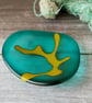 Teal glass trinket dish - Image 1