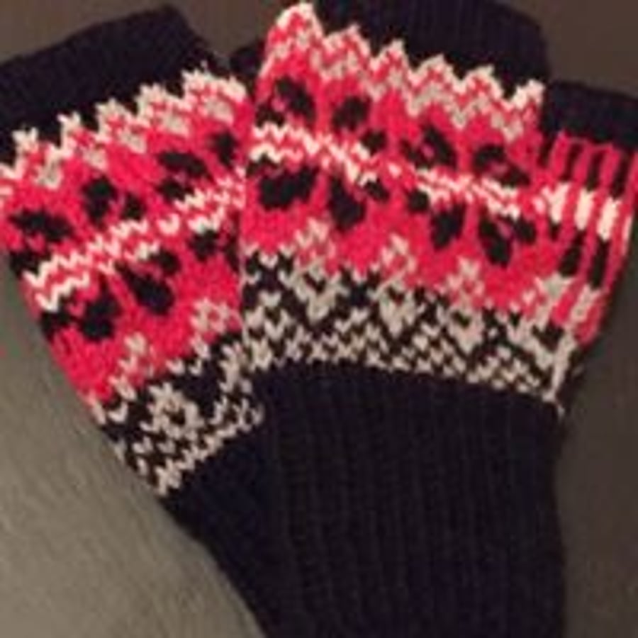 Ladies  fair isle mitts  