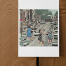 'Street dance' card printed from handmade collage 