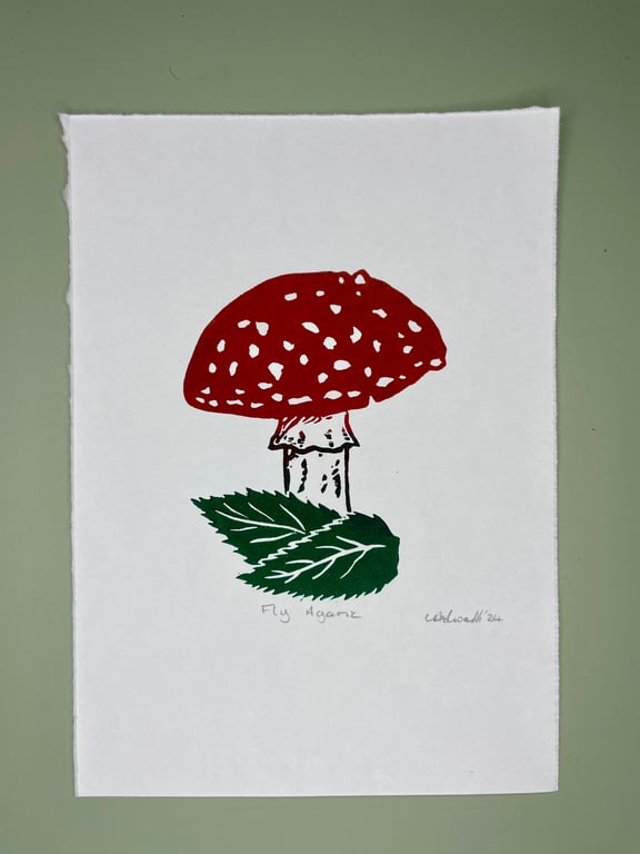 Fly Agaric Original Lino Print