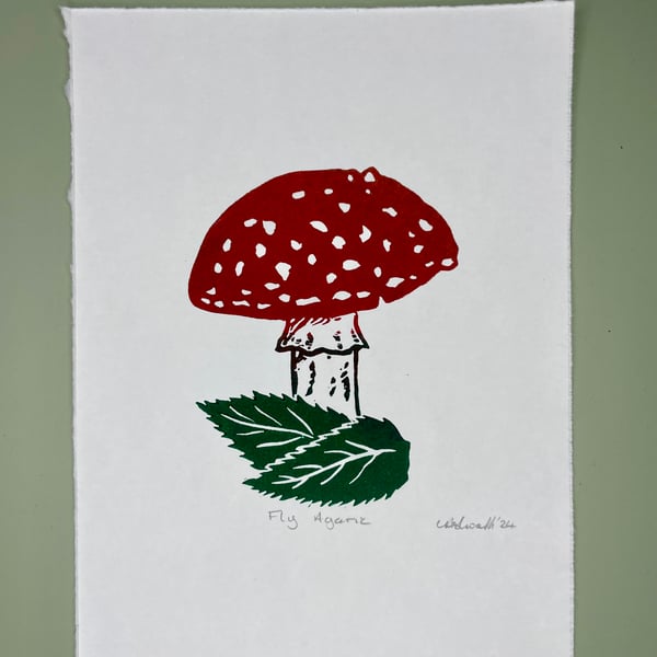 Fly Agaric Original Lino Print