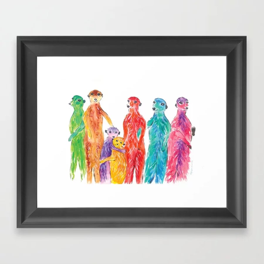 A 4 Colourful Meercats   Print of 240 gsm paper, card