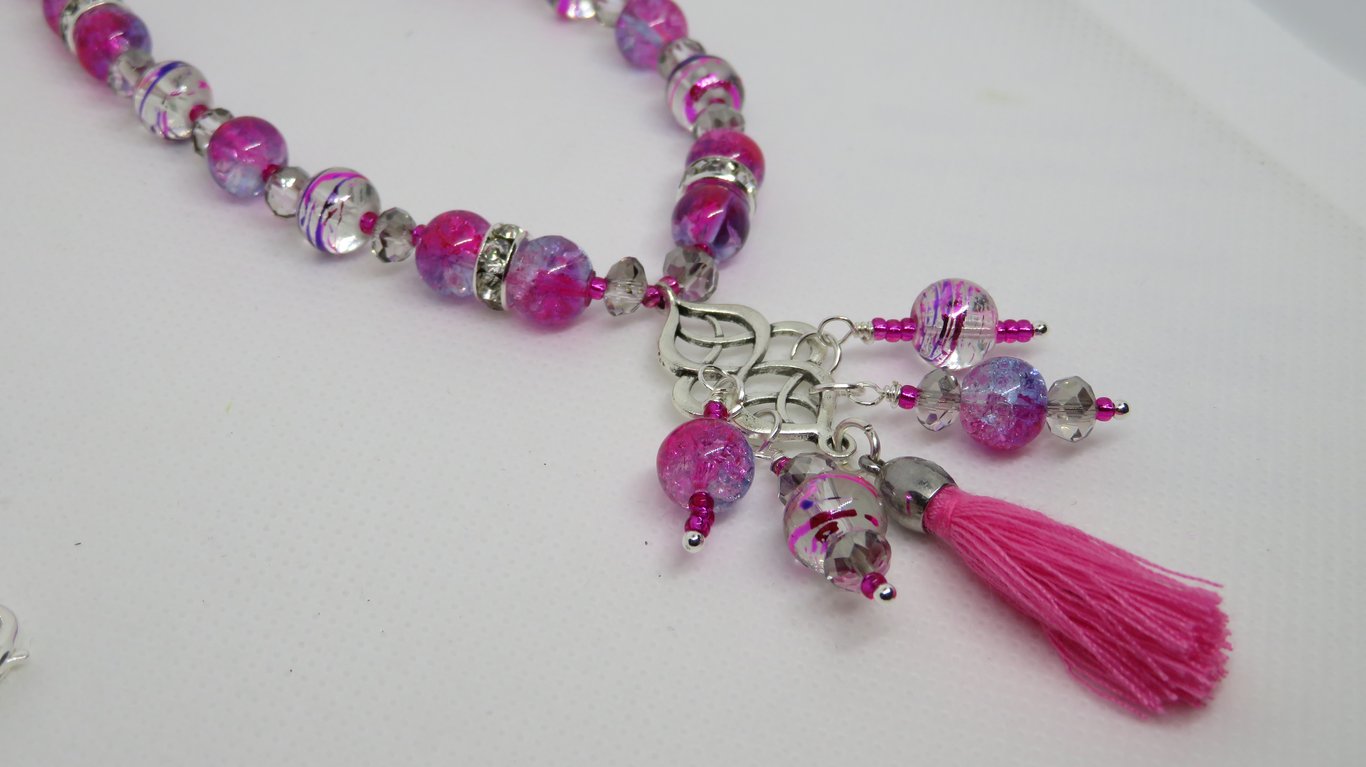 Katie Pink Tassel Necklace
